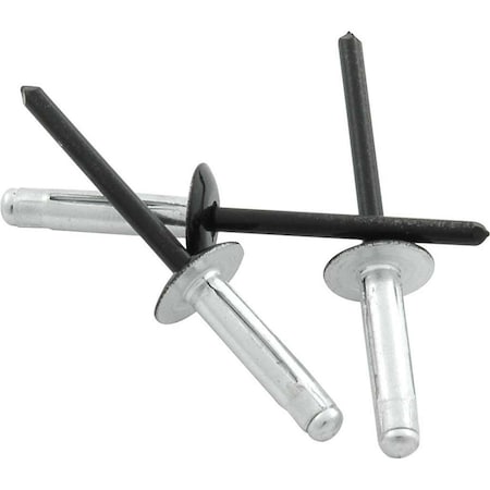 Allstar Performance Medium Head Flange Type Aluminum Mandrel Rivet; Black, 250PK ALL18187